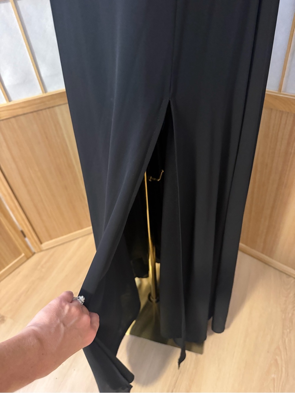 Baltic Born Black Square-Neck Maxi Dress with High Slit - Picture 6 of 7
